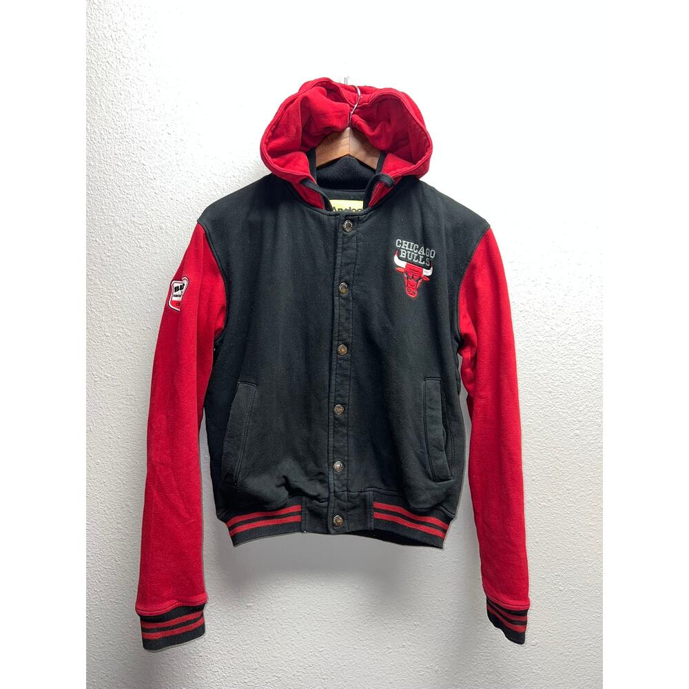 Analog Chicago Bulls Hoodie AG Button Up Red Black NBA Basketball Medium